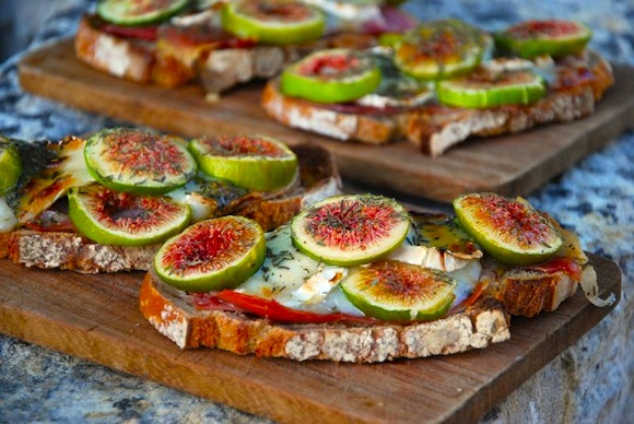 tartines figues chevre jambon