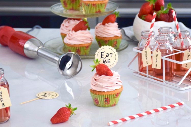 Parfaits cupcake vanille fraise, ganache montée fraise