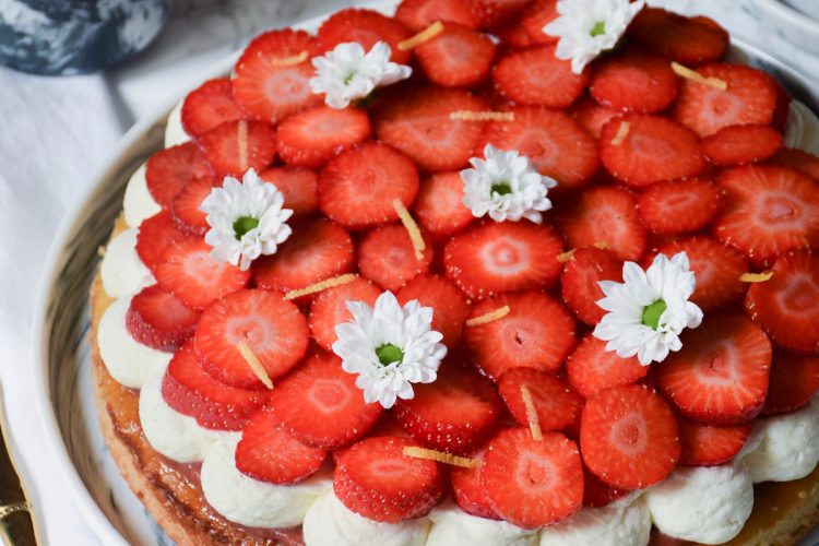 tarte brioche aux fraises